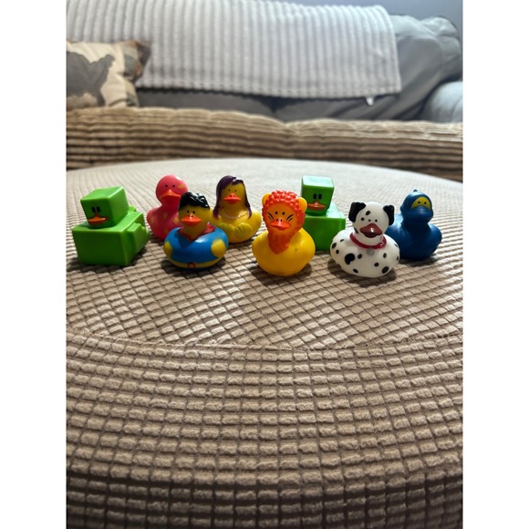 Other - Novelty Rubber Duck Collection Lot 8 Lion Dalmatian Superhero Block Ducks